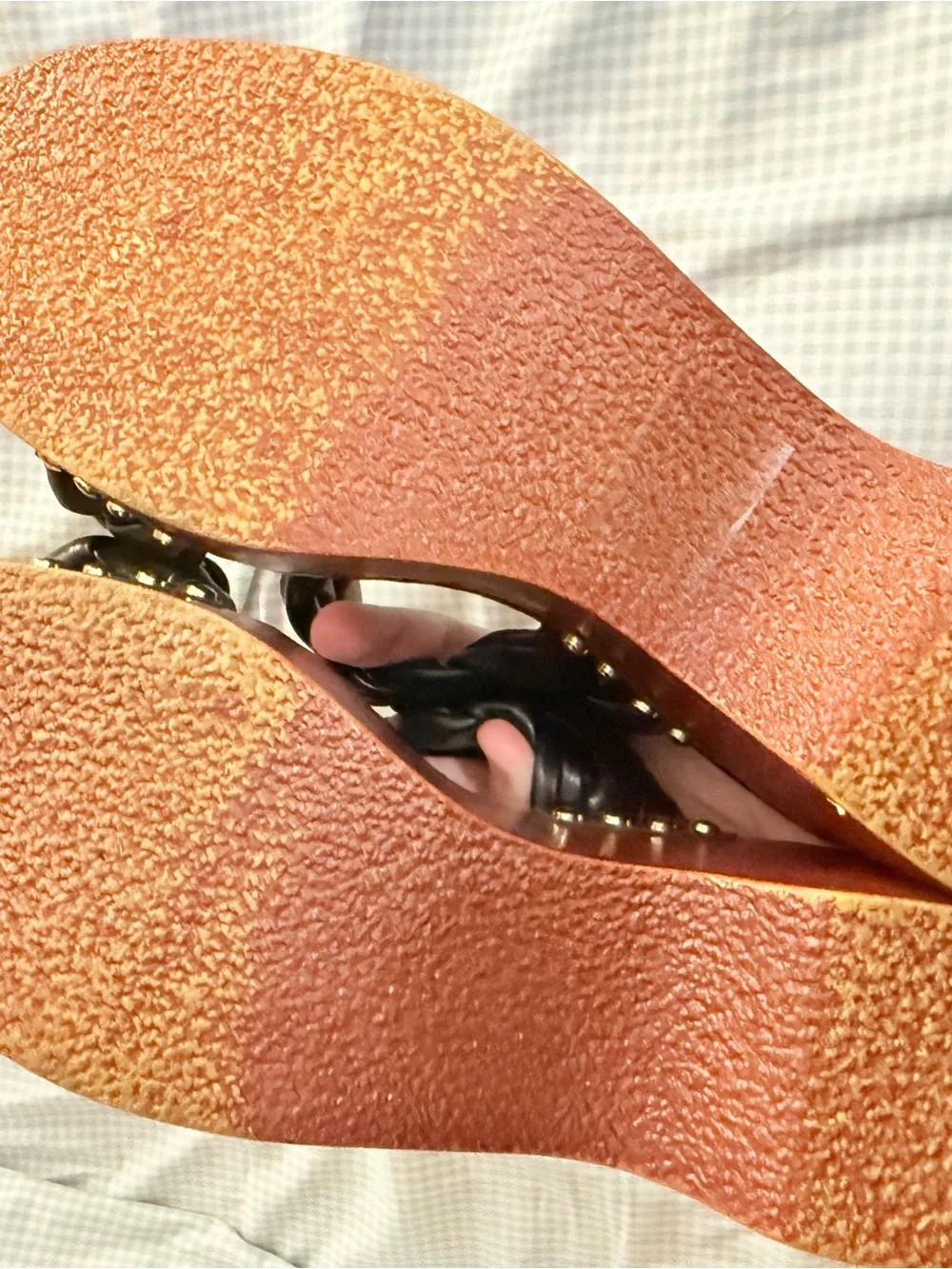 Steve Madden Braided Black Platform Slide with Stud Accents